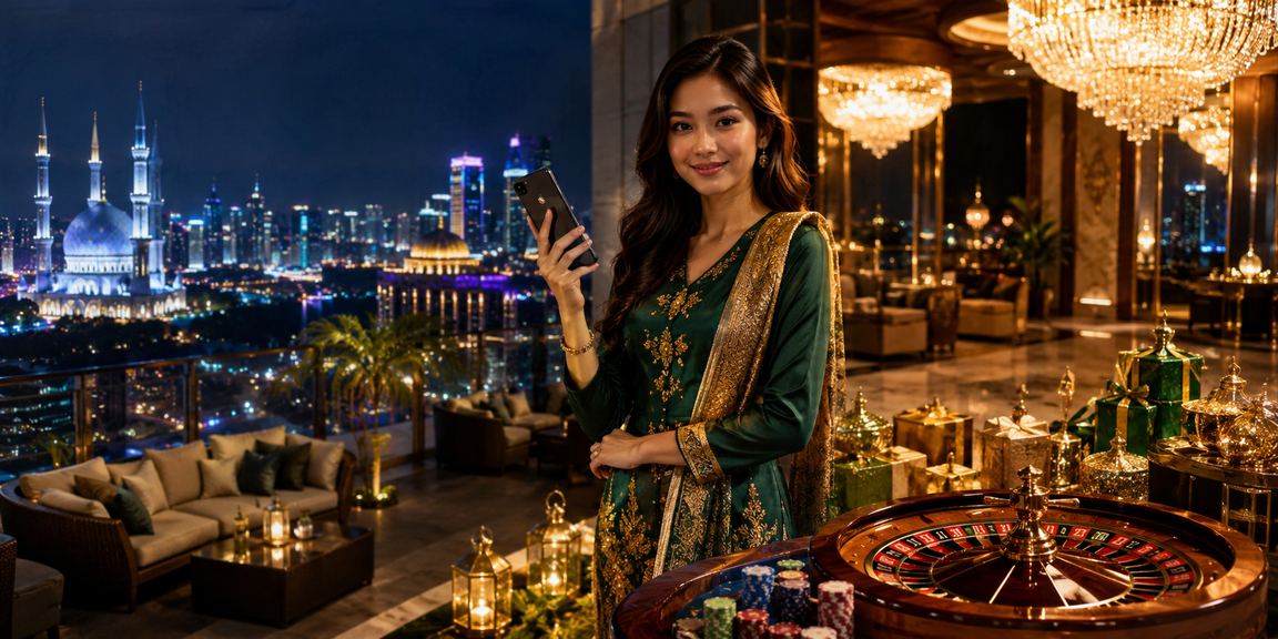 Suasana permainan roulette bergaya Hari Raya di Selangor